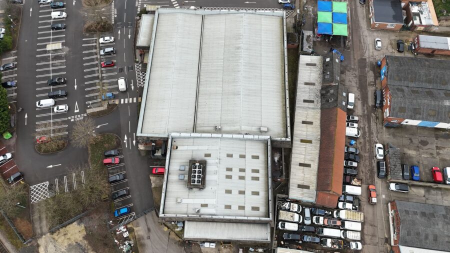 Aerial shot from a building survey, taken from a drone to demonstrate the usefulness of using drones on building surveys. 