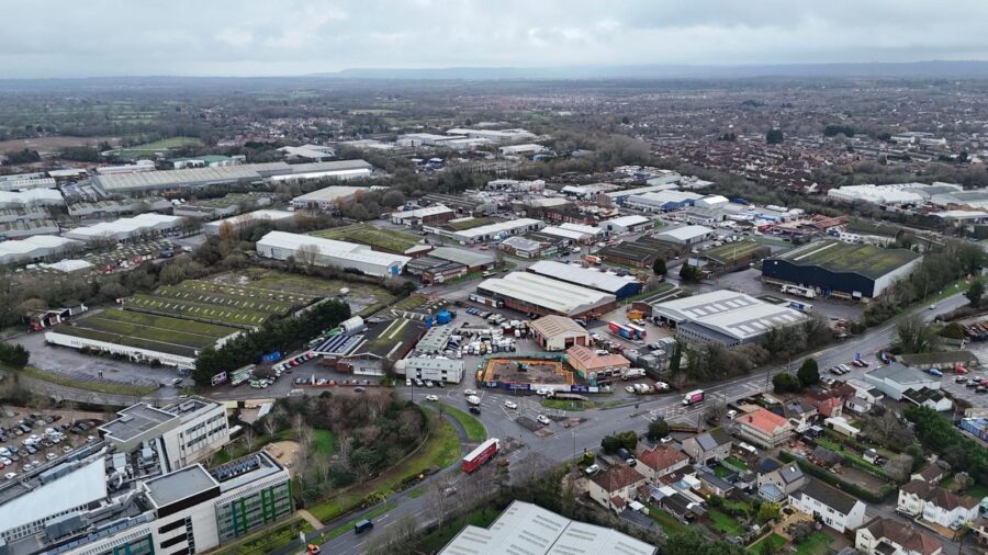 Aerial image of a industrial unit, taken during a done survey.