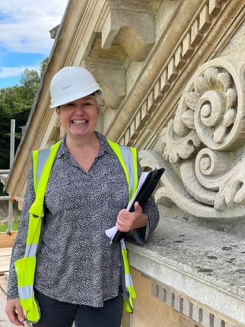 Head of Conservation, Melissa Osborne surveying at Dyffryn.